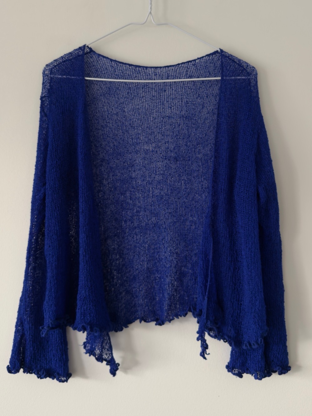 Open-Front Lightweight Knit Cardigan - Cobalt Blue